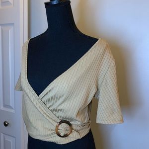 Tan flow sleeve shirt